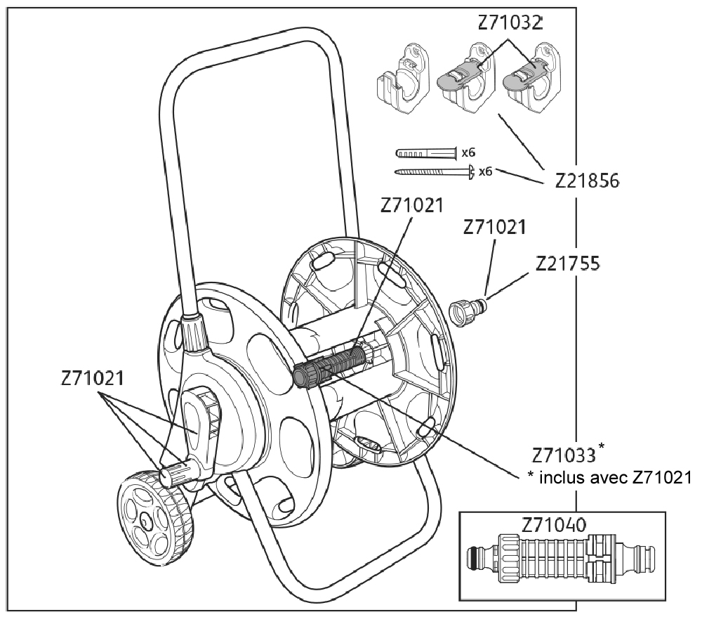 Pièces enrouleur 3 en 1 Hose Carts (Ref. 2483-2484)
